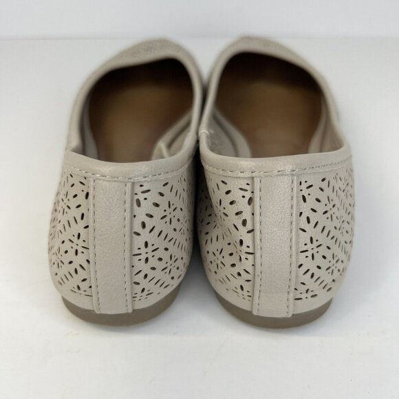 Arizona Jean Co Cutout Beige Flats Womens S Size 7 Slip-On Ballet Style Shoes - Picture 4 of 8